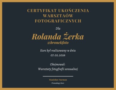 2026 02 07 Warsztaty fotografii sensualnej, Certyfikat